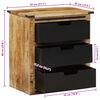 vidaXL kumode ar 3 atvilktnēm, 55x35x60 cm, mango masīvkoks