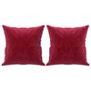 vidaXL divvietīgs dīvāns ar spilveniem, vīnsarkans, 120 cm, samts