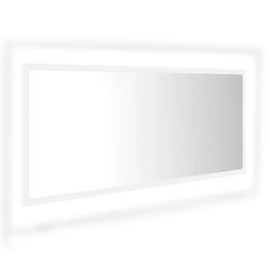 vidaXL vannasistabas spogulis, LED, balts, 100x8,5x37 cm, akrils