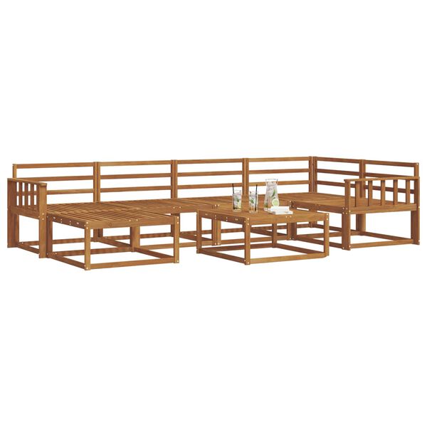 vidaXL Āra dīvānu komplekts 7 pcs Dabiska Cietā akācijas koks