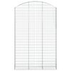 vidaXL arkveida gabiona grozs, 150x30x220/240 cm, cinkota dzelzs