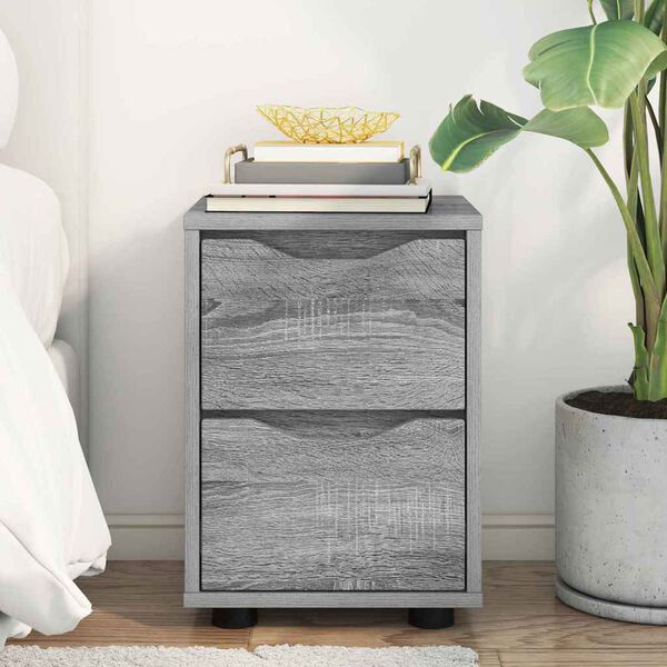 vidaXL Naktsgaldiņ&scaron; Pelēks Sonoma 30,5 x 30 x 43 cm Inženierijas koks