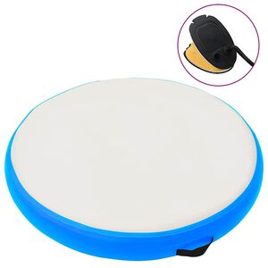 vidaXL piepū&scaron;ams vingro&scaron;anas matracis ar pumpi, 100x100x10cm, zils PVC