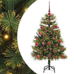 vidaXL Mākslīgais saliekamais Ziemassvētku koks ar čiekuriem 120 cm
