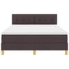 vidaXL LED gultas pamatne ar matraci Tum&scaron;i brūna 140 x 200 cm audums