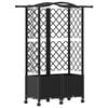 vidaXL Pacelta gulta ar treliem un jumtu Melns 122 x 40 x 144 cm PP