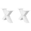 vidaXL kafijas galdiņa kājas, 2 gab., X-veida, baltas, 50x(30-31) cm, tērauds