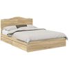 vidaXL Glabā&scaron;anas gulta Sonoma ozols 150 x 200 cm Inženierijas koks