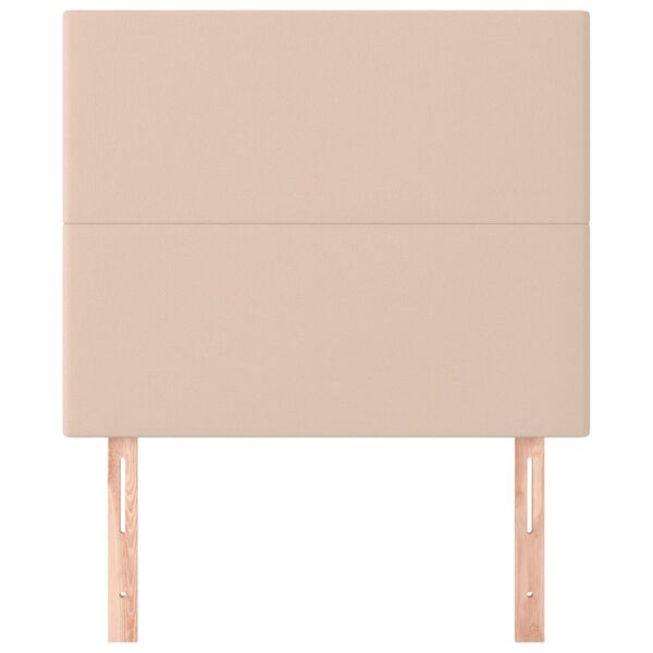 vidaXL gultas galvgalis, kapučīno, 80x5x118/128 cm, mākslīgā āda