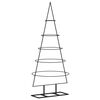 vidaXL dekoratīva Ziemassvētku eglīte, metāls, melna, 125 cm