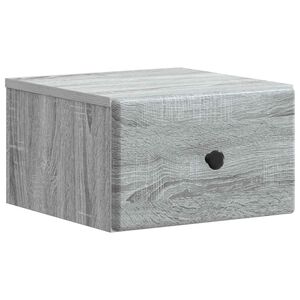 vidaXL Sienā stiprināms nakts skapis Pelēks Sonoma ozols