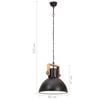 vidaXL griestu lampa, industriāls dizains, melna, 25 W, 40 cm, E27