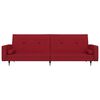 vidaXL divvietīga dīvāngulta ar kājsoliņu, vīnsarkans samts