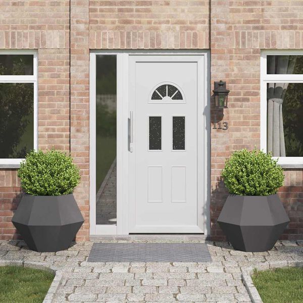 vidaXL Puķu kaste 2 pcs Melna 75 x 75 x 60 cm Tērauds