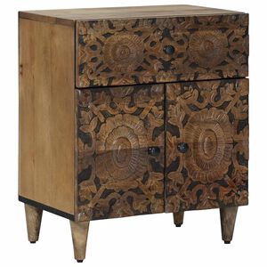 vidaXL Gultas skapis Brūna 50 x 33 x 60 cm Cieta mango koksne