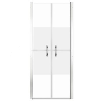 vidaXL dušas durvis, 71x190 cm, ESG, pusmatētas