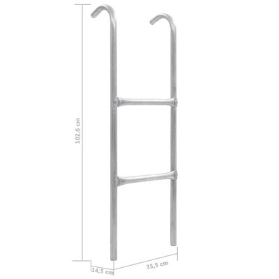 vidaXL batuta kāpnes ar 2 pakāpieniem, tērauds, sudrabainas, 102,6 cm