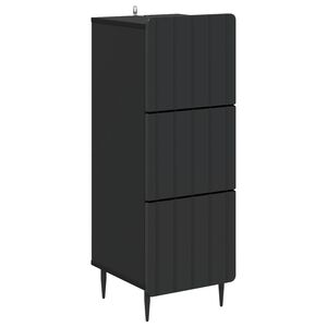 vidaXL Atvilktņu skapis Melns 33 x 34,5 x 92 cm Inženierijas koks