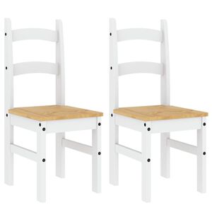 vidaXL dārza krēsli, 2 gab., balti, 40x46x99 cm, priedes masīvkoks