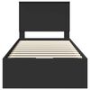 vidaXL Gultas rāmis ar atvilktni Melna 90 x 200 cm Inženieru koks