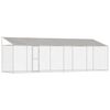 vidaXL Suņu būda ar jumtu Sudraba 800 x 200 x 256 cm Tērauds un PE