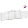 vidaXL arkveida gabiona grozi, 2 gb., 400x30x100/120cm, cinkota dzelzs