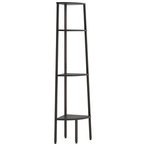 vidaXL 4 līmeņu stūra plaukts, 45,5x31,5x150 cm, melns