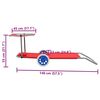 vidaXL sauļo&scaron;anās zvilnis ar jumtiņu un riteņiem, tērauds, sarkans