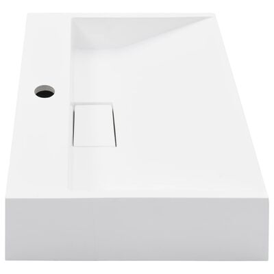 vidaXL izlietne, 50x38x13 cm, minerālu un marmora materiāls, balta