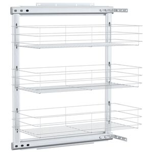 vidaXL izvelkami virtuves grozi, 3 līmeņi, sudrabaini, 47x25x56 cm