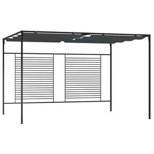 vidaXL dārza nojume ar izvelkamu jumtu, 4x3x2,3m, pelēka, 180 g/m&sup2;