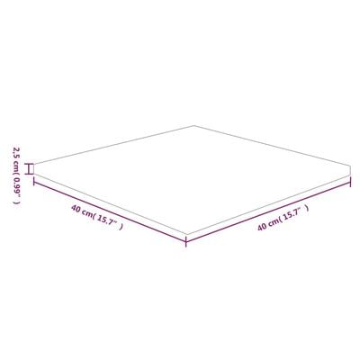 vidaXL kvadrātveida galda virsma, 40x40x2,5 cm, ozola masīvkoks