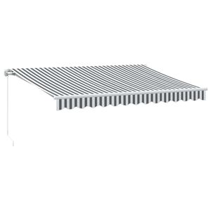 vidaXL manuāli izvelkama nojume, pelēka un balta, 350x250 cm