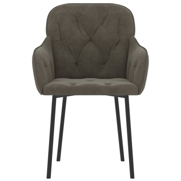 vidaXL ēdamistabas krēsli, 2 gab., tum&scaron;i pelēks samts