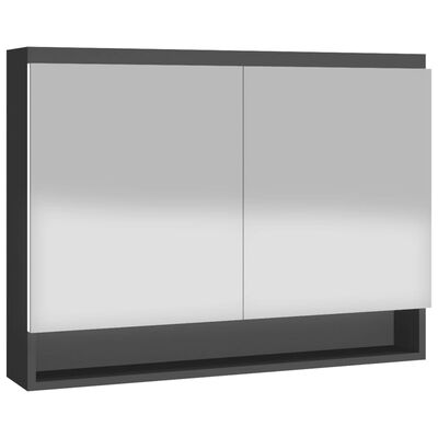 vidaXL vannasistabas skapītis ar spoguli, 80x15x60 cm, pelēks, MDF