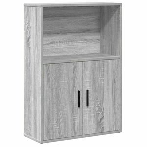vidaXL grāmatu plaukts, pelēka koka, 60x24x85 cm, inženierijas koks