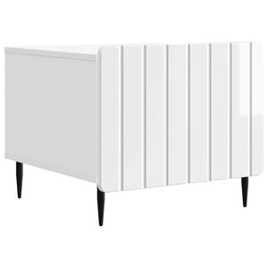 vidaXL Kafijas galdiņ&scaron; Spīdīgi balts 49 x 50 x 42 cm Inženierijas koks