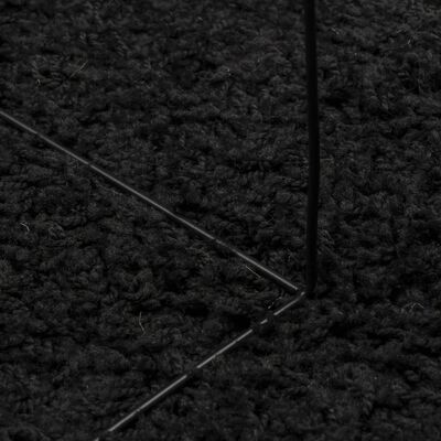 vidaXL paklājs PAMPLONA, Ø 80 cm, Shaggy, moderns, melns