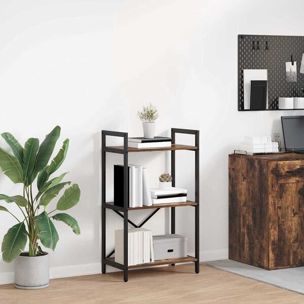 vidaXL Grāmatu plaukts Dūmaka ozols 56 x 34 x 96 cm Inženierijas koks