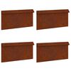 vidaXL Kāpuru žogs 4 gab. 50 x 3,5 x 25 cm Novecināts tērauds Rūsa