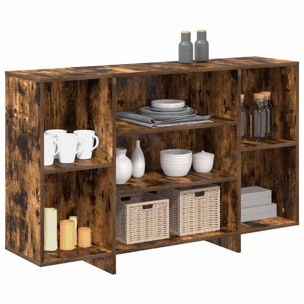 vidaXL kumode, ozolkoka krāsa, 120x30x75 cm, inženierijas koks