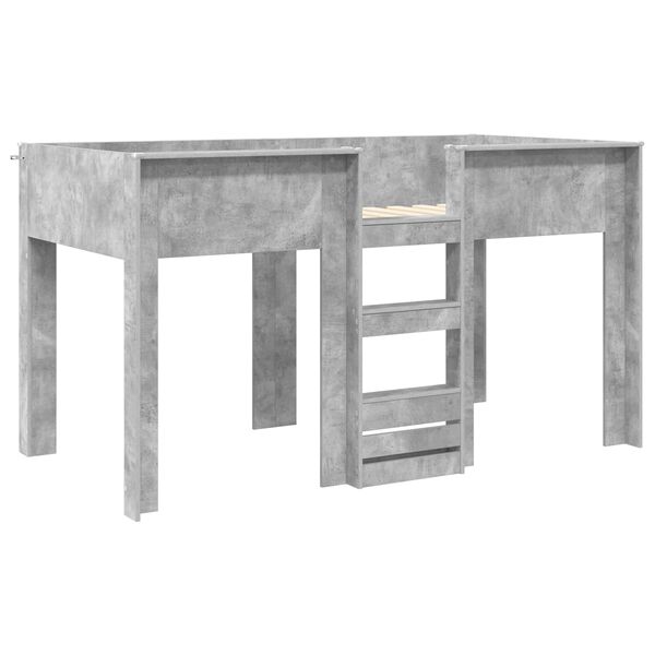 vidaXL Divguļamā gulta bērniem ar matraci Betona pelēks 100 x 200 cm