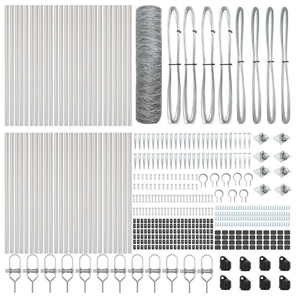 vidaXL Žoga āķis Sudraba 100 x 1 m (50 mm siets) Tērauds