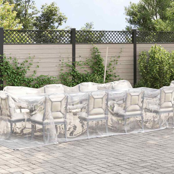 vidaXL Caurspīdīgs brezents ar cilpām 3x10 m Polietilēns