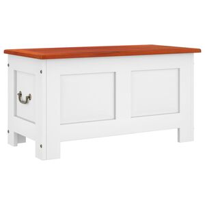 vidaXL mantu lāde ar vāku, brūna un balta, akācijas masīvkoks