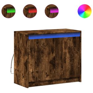 vidaXL kumode ar LED, ozolkoka krāsa, 72x34x61 cm, inženierijas koks