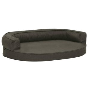 vidaXL ergonomiska suņu gulta, 75x53 cm, lina dizains, tum&scaron;i pelēka