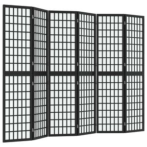 vidaXL aizslietnis, 6 paneļi, salokāms, 240x170cm, japāņu stils, melns