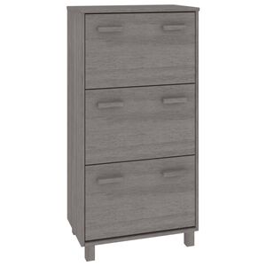 vidaXL apavu skapis HAMAR, gai&scaron;i pelēks, 59,5x35x117 cm, priedes koks