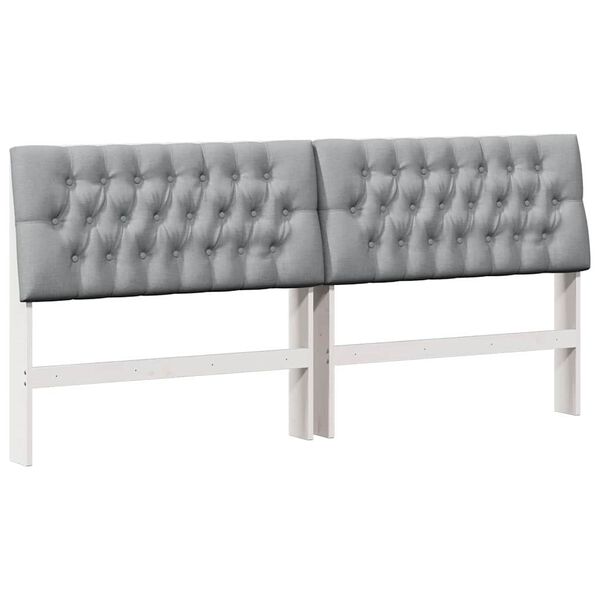 vidaXL Mīkstināts gultas galvgalis Gai&scaron;i pelēks 200 cm